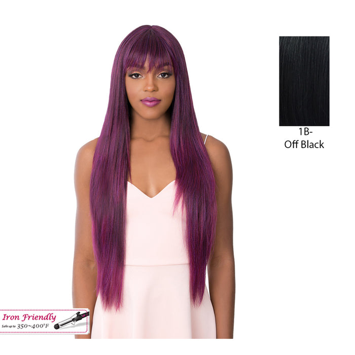 Synthetic Short Center Part Wig,Off Black