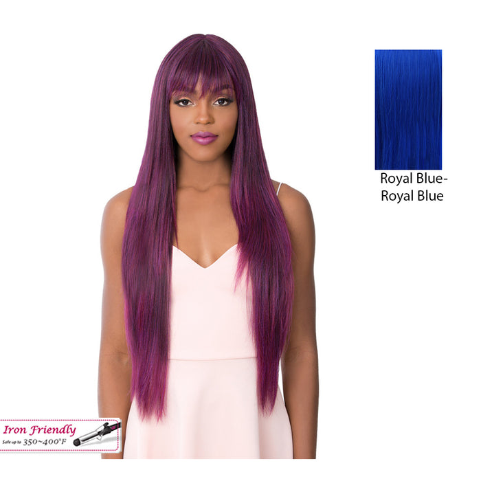 Synthetic Short Center Part Wig,Royal Blue
