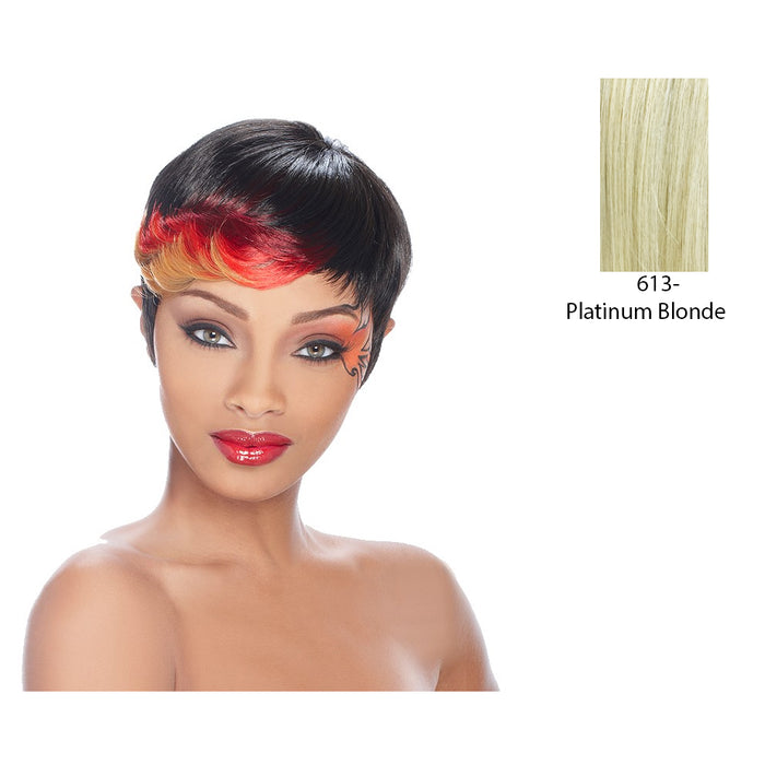 Anni Synthetic Feather Wig,Platinum Blonde