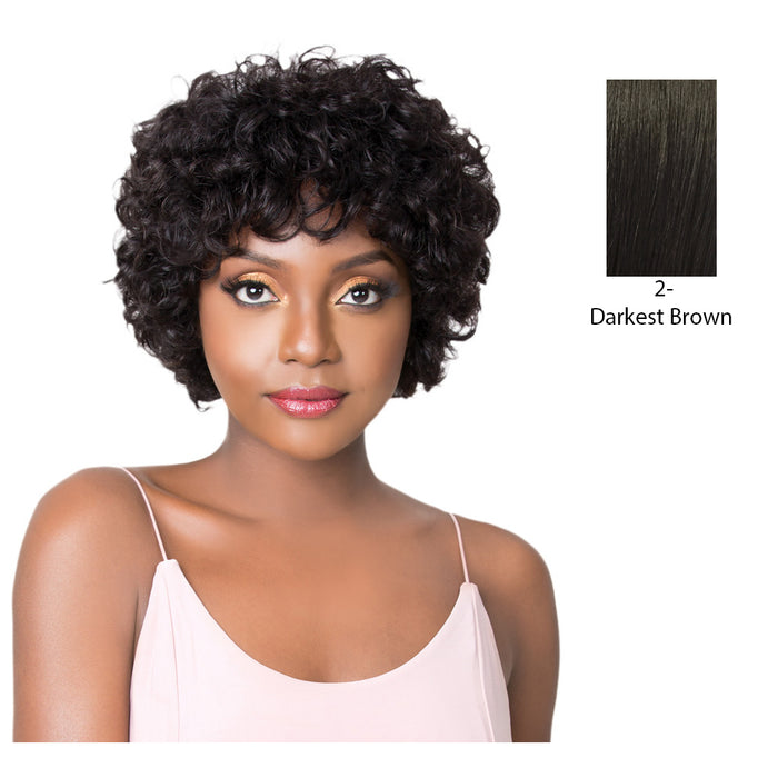 100 Percent HH Baba Human Hair Wig,Darkest Brown
