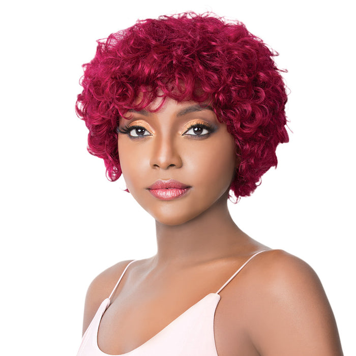 100 Percent HH Baba Human Hair Wig,Burgundy