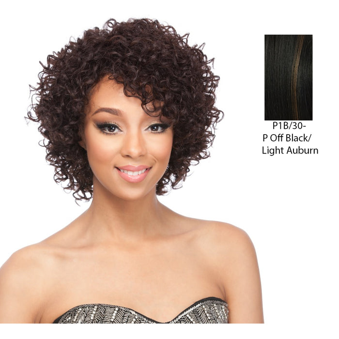 Human Hair Full Cap Wig,Mix Off BlackLight Auburn