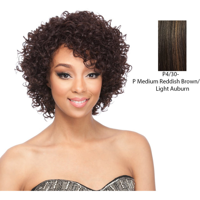 Human Hair Full Cap Wig,Medium Brown Base With Light Auburn Highlights