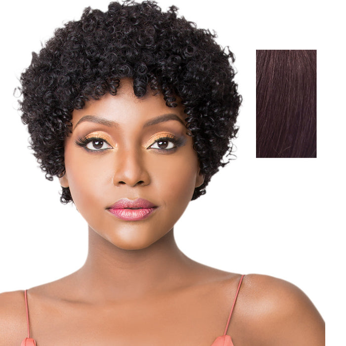 Human Hair Wig,Dark Wine