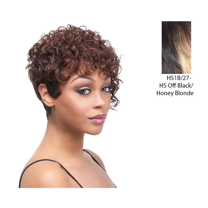 100 Percent Human Hair,Off Black Base With Strawberry Blonde Accented Highlights
