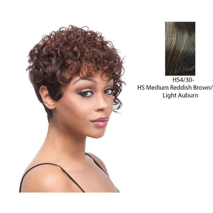 100 Percent Human Hair,Dark Brown Hightlight on Tip/Medium Auburn / Red Brown