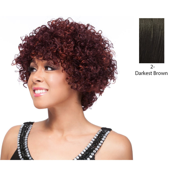100 Percent Human Wig,Darkest Brown