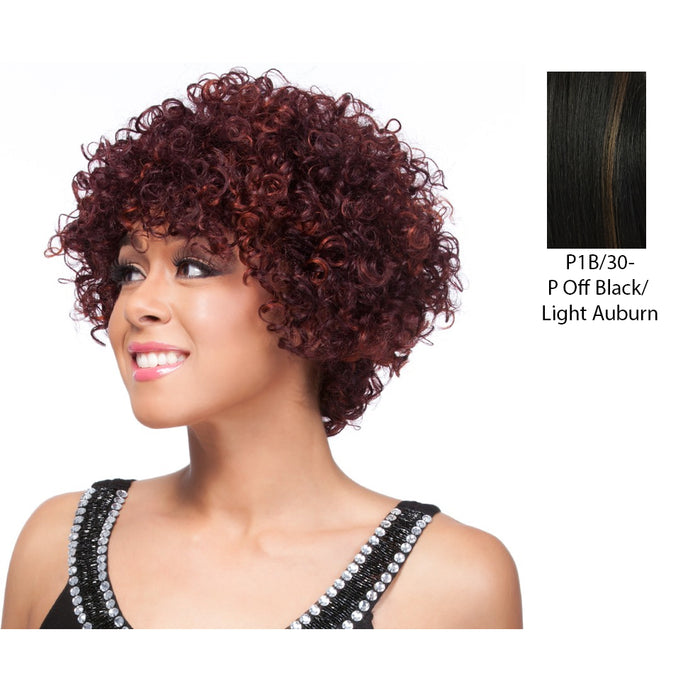 100 Percent Human Wig,Mix Off Black/Light Auburn
