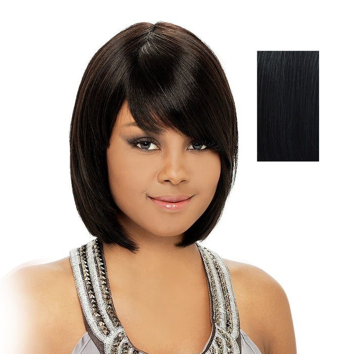 100 Percent Indian Remi Natural First Lady Wig,Off Black