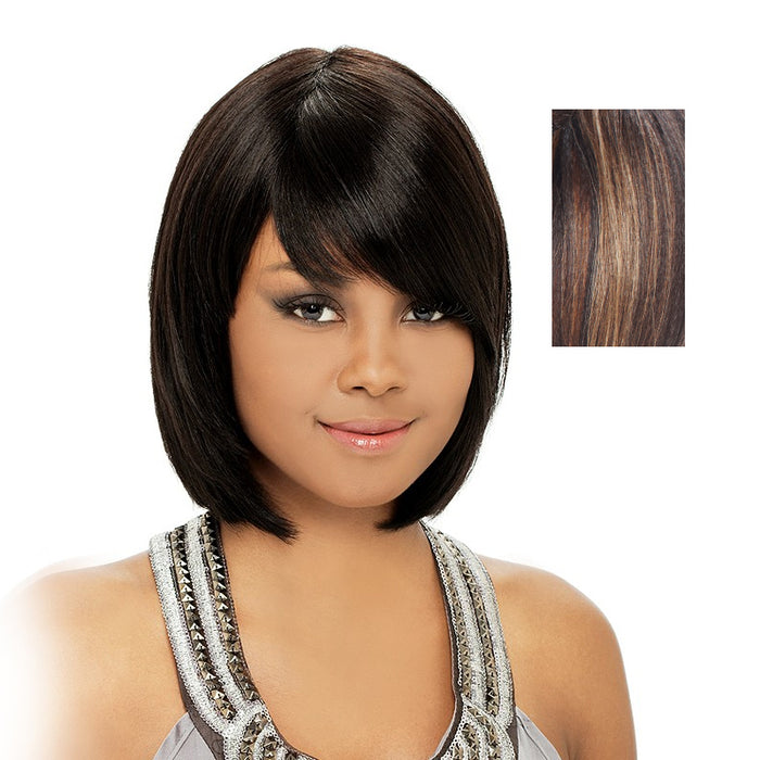 100 Percent Indian Remi Natural First Lady Wig,Medium Auburn Blended With With Strawberry Blonde
