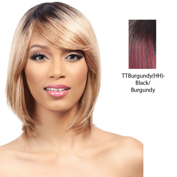 Salon Remi 100% Human Hair Wig,Two tone off black/burgundy