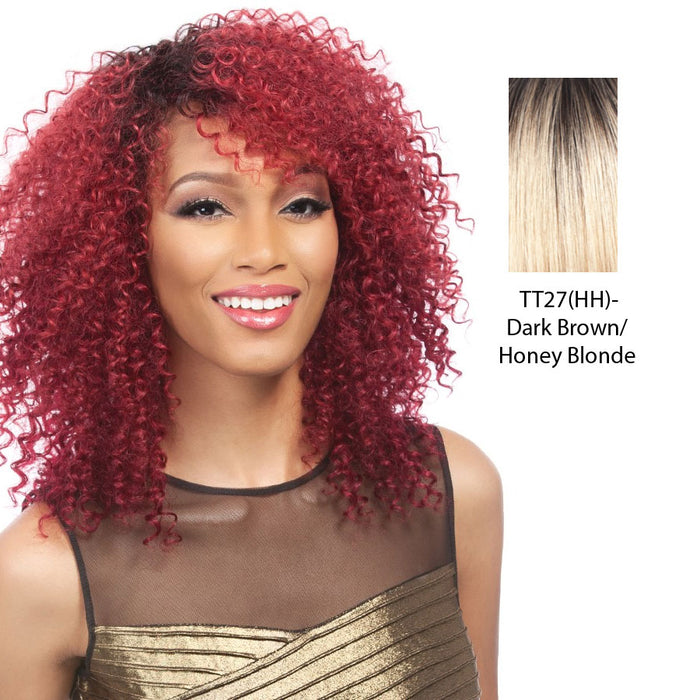 Salon Remi Natural Human Hair Wig,Dark brown roots with strawberry blonde