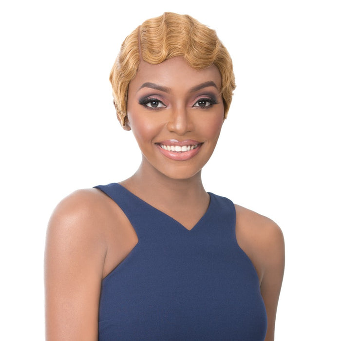 100% Human Hair Full Wig Side Lace Part,DR1B/2730