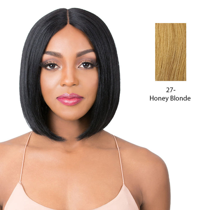 100% Human Hair 5" Deep Parting Lace Wig,Strawberry blonde