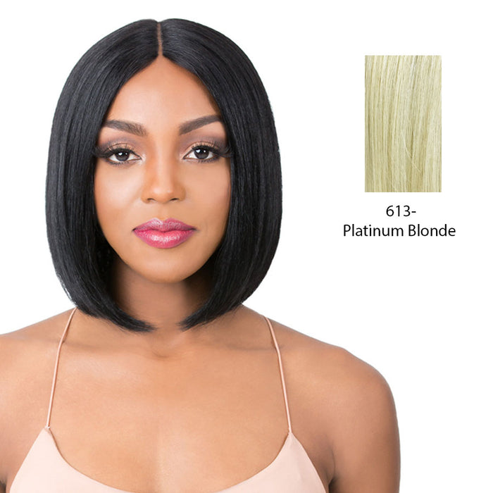 100% Human Hair 5" Deep Parting Lace Wig,Platinum blonde