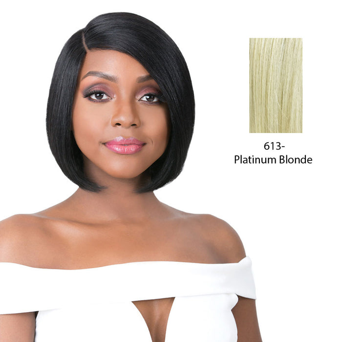 100% Human Hair 5" Deep Parting Lace Wig,Platinum blonde