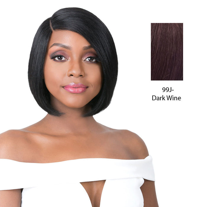 100% Human Hair 5" Deep Parting Lace Wig,Dark wine