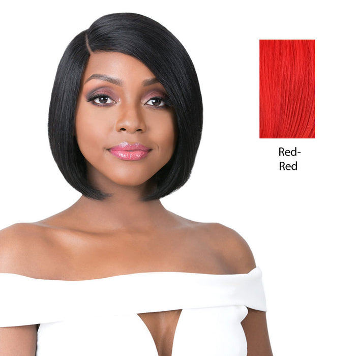 100% Human Hair 5" Deep Parting Lace Wig,Red