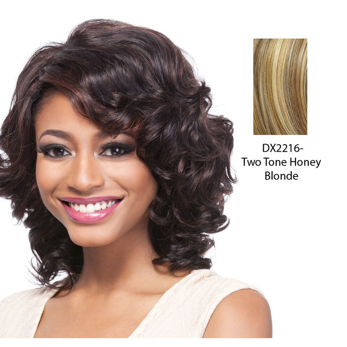 100 Human Hair Wig,Two tone frost blend of strawberry blonde layer over with honey blonde bottom