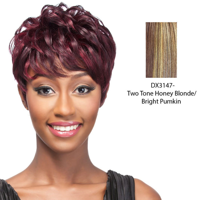 Human Hair Wig,Two tone frost blend of strawberry blonde and bright pumpkin layer over gold light auburn bottom