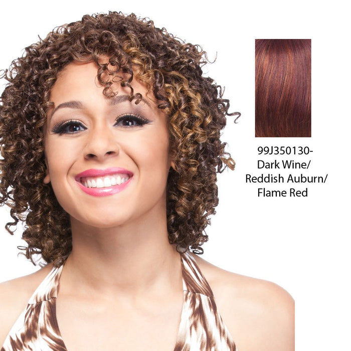 100% Human Hair Wig,Blend of dark wine, dark strawberry blonde, and flame red
