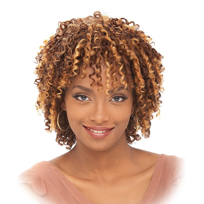 100% Human Hair Wig,Two tone frost blend of strawberry blonde and bright pumpkin layer over gold light auburn bottom