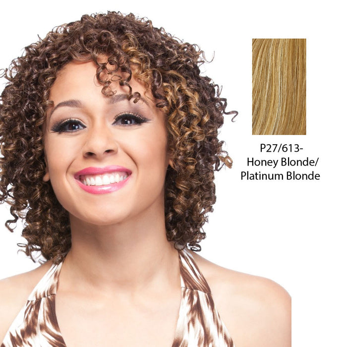 100% Human Hair Wig,Streaked blend of strawberry blonde and platinum blonde