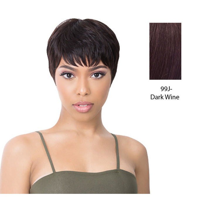 Human Hair Wig,Dark wine