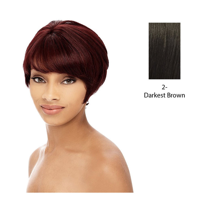 100 %Human Hair Full Wig,Darkest brown