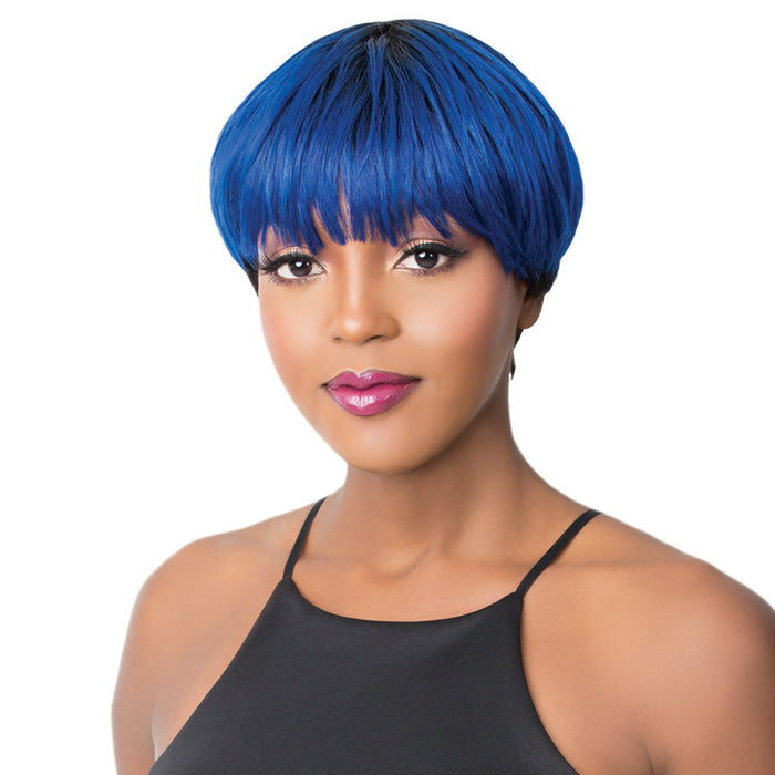 100% Human Brazilian Hair Wig Tata,Ttblue/1b