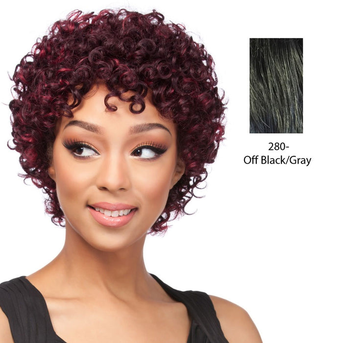 Cap Weave Human Hair Wig,Off black with 15% gray