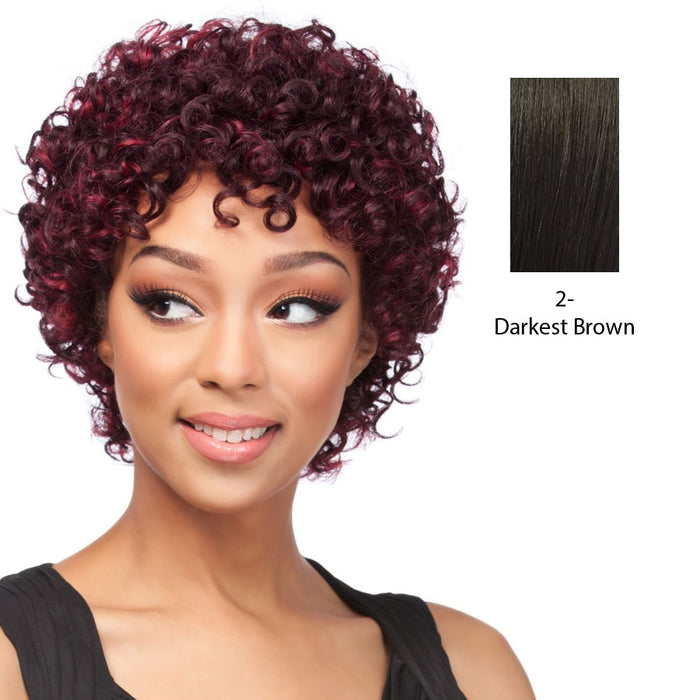 Cap Weave Human Hair Wig,Darkest brown
