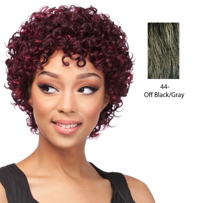 Cap Weave Human Hair Wig,Off black with 50% gray