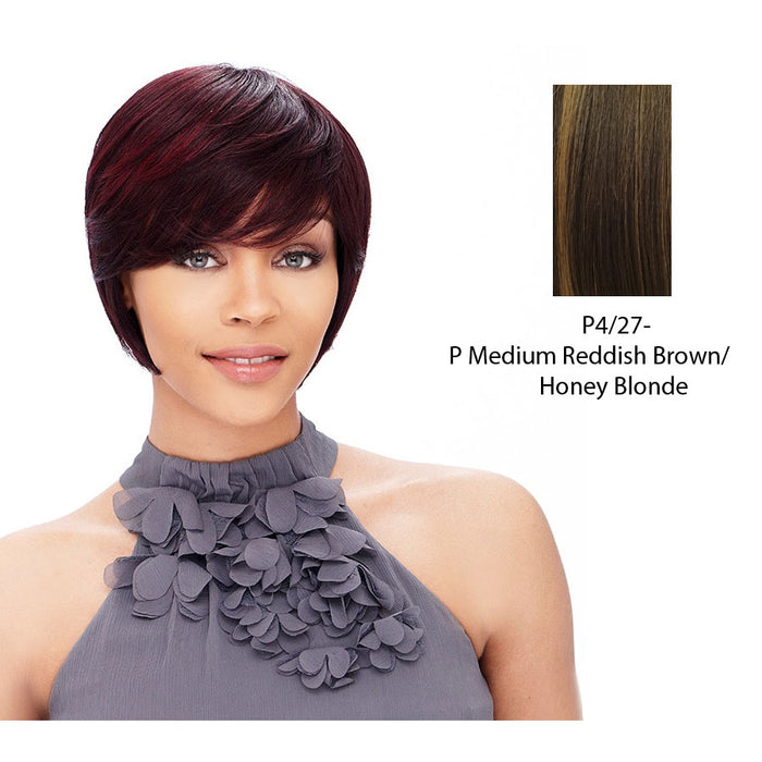 Cap Weave! Wig Human Hairvictoria,Medium brown base with strawberry blonde highlights