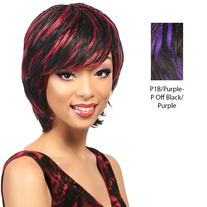 Human Hair Wig Wispy Twist,P1B/PURPLE