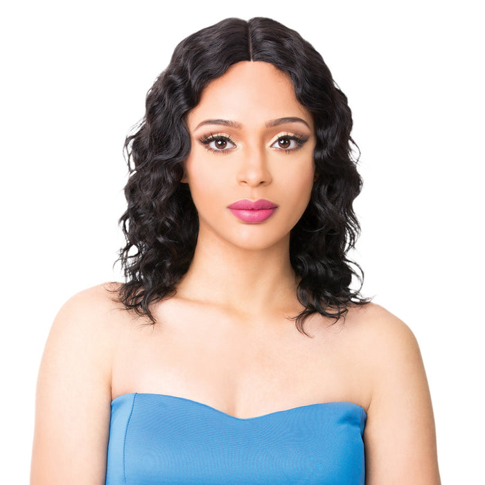 Brazilian Human Hair Swiss Lace Front Wig Wet N Wavy Truly,Off black