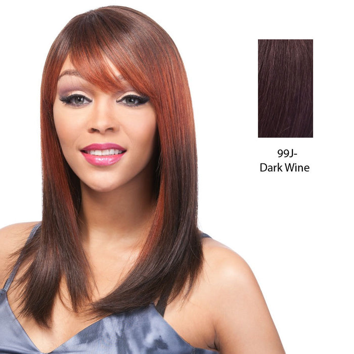100% Human Hair Wig Yaki 1214,Dark wine