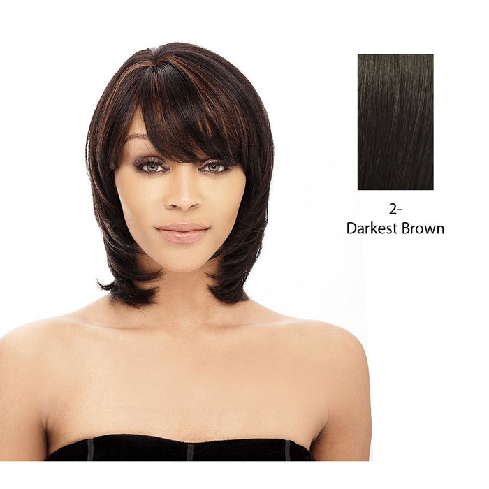 100% Human Hair Wig Yaki 810,Darkest brown