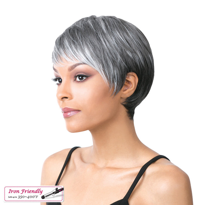 Synthetic Iron Friendly Wig Chicago,CHARCOAL GREY