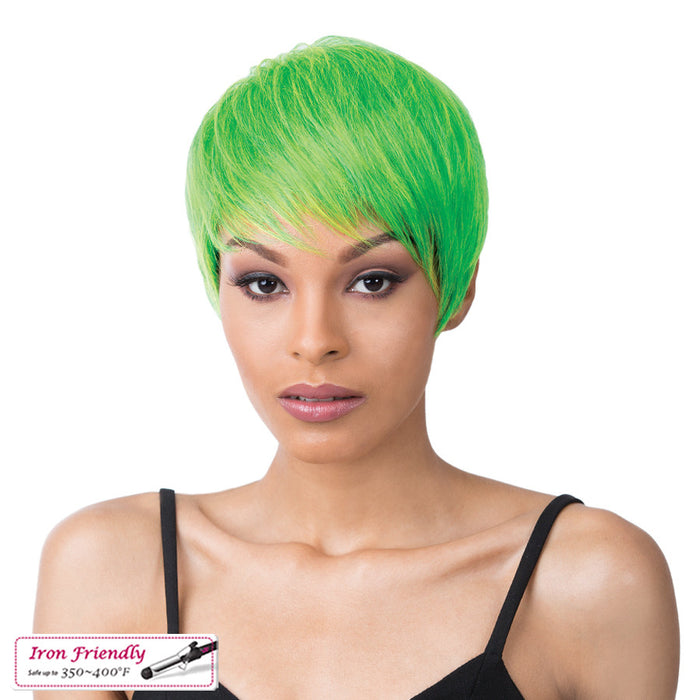 Synthetic Iron Friendly Wig Chicago,Lime Green