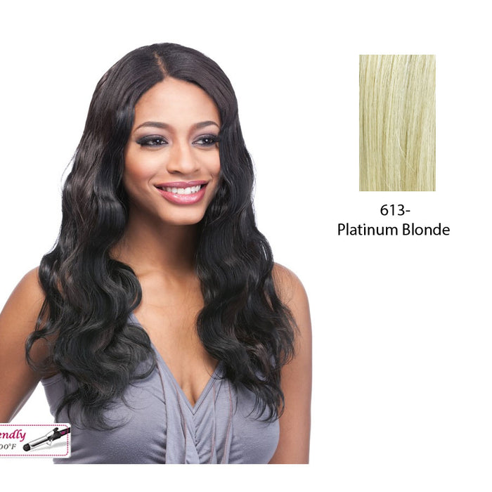 Futura Synthetic Clip In Extension,Body Wave 18,Platinum blonde