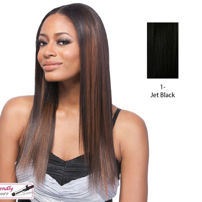 14" Yaki Straight Synthetic Clip On Extensions,Black