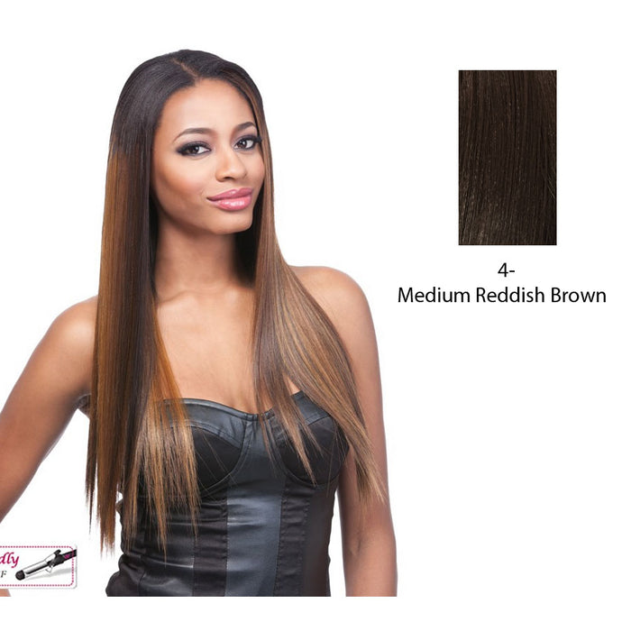 18" Yaki Straight Synthetic Clip On Extensions,Dark brown
