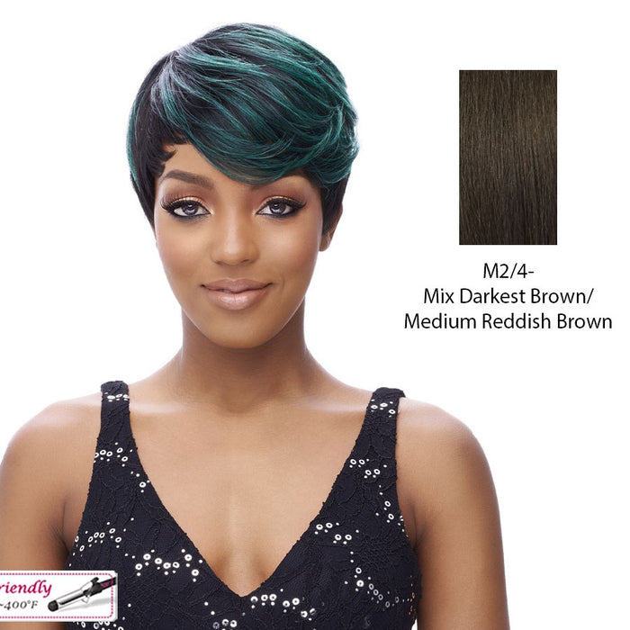 Synthetic Wig,Club,Mix of darkest brown and medium brown