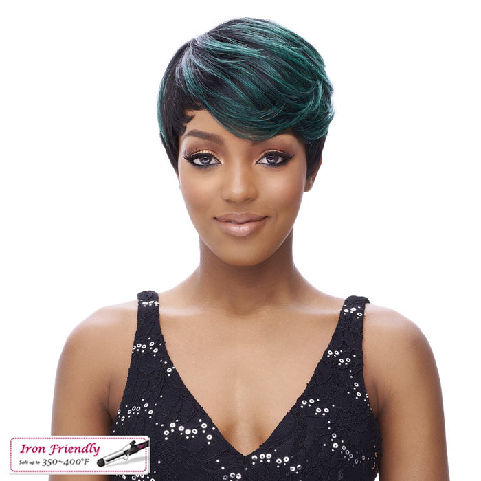Synthetic Wig,Club,NTT1B/DARK GREEN