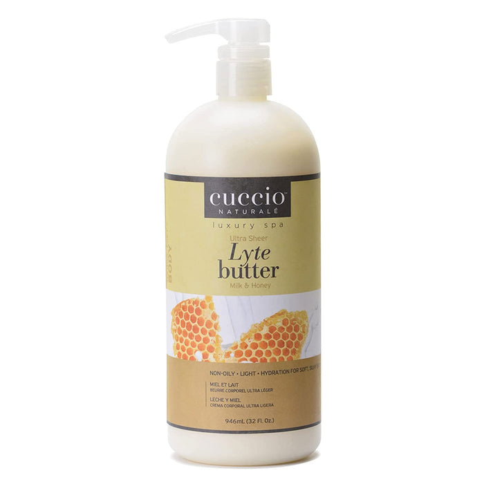 Cuccio Ultra Sheer Lyte Butter, Milk and Honey, 32 Oz.