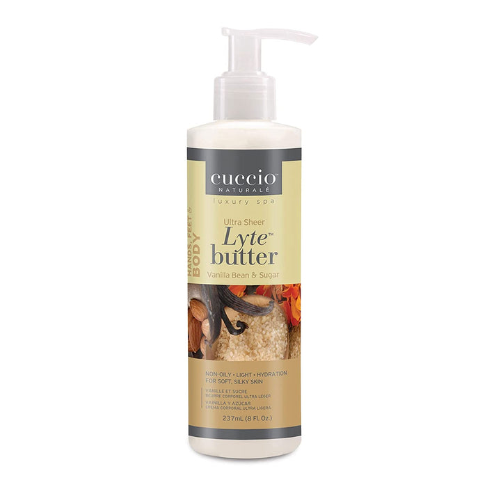 Cuccio Ultra Sheer Lyte Butter, Vanilla Bean and Sugar, 8 Oz.