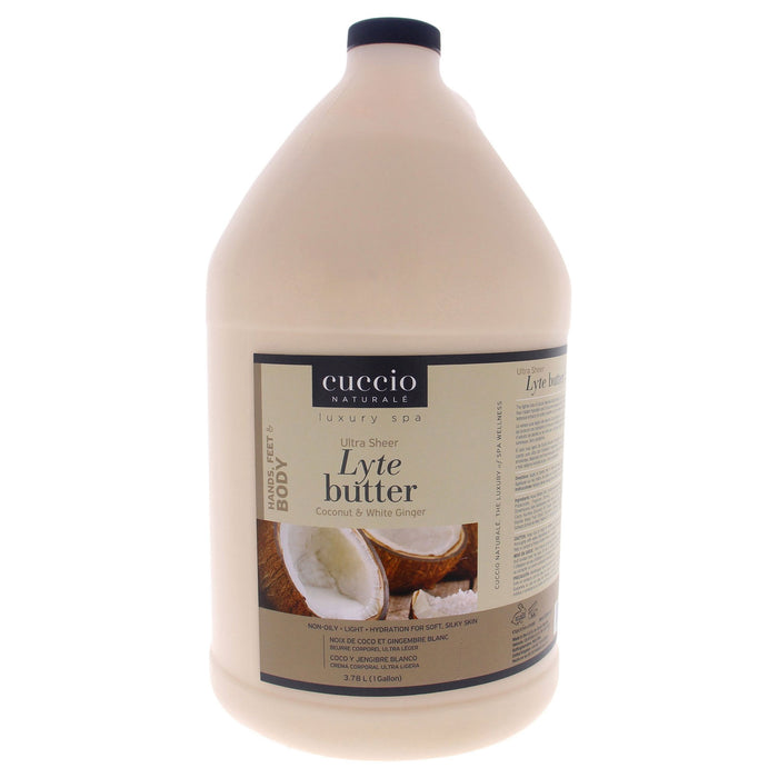Cuccio Ultra Sheer Lyte Butter, Coconut and White Ginger, 1 Gal.