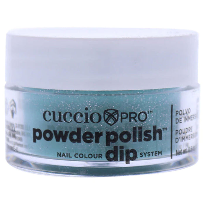 Cuccio Powder Polish, Jade with Silver Glitter, 0.5 Oz.