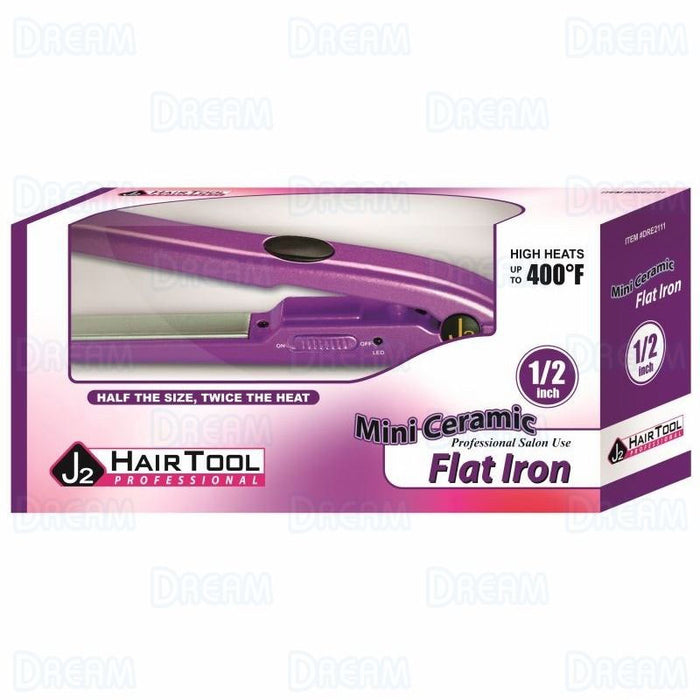 J2 Hair Flat Iron Mini Purple 0.5"